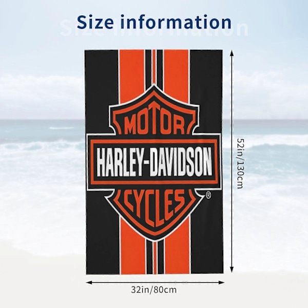 Harley Davidson-3 Badhandduk Unisex Handdukar Modehandduk Superfin Fiber Strandhanddukar-DW672{f163}