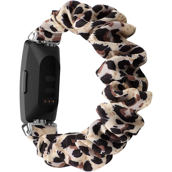 MEFEO Scrunchies Kompatibla med Fitbit Inspire 2 Armband/Inspire Leopard (Small, Leopard)