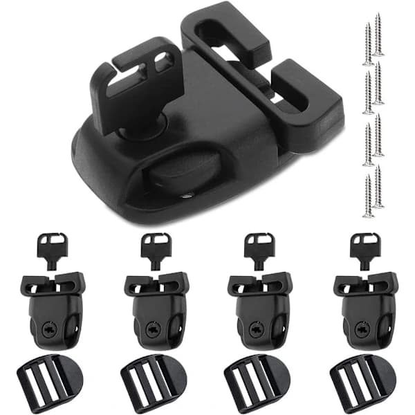 4-pack replacement locks for spa with keys, plastic locks for hot tubs, black