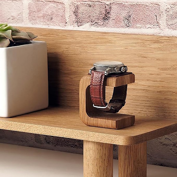 Trä Klockhållare Smyckesorganisatör Displayställ För Armband