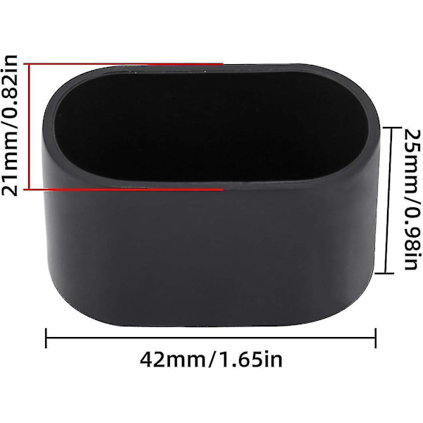 16 stk. Stolebenshætter Stolebensbeskyttere Gulvbeskyttere Fodhætter Plastikhætter 38 x 20 mm Sort{f121}