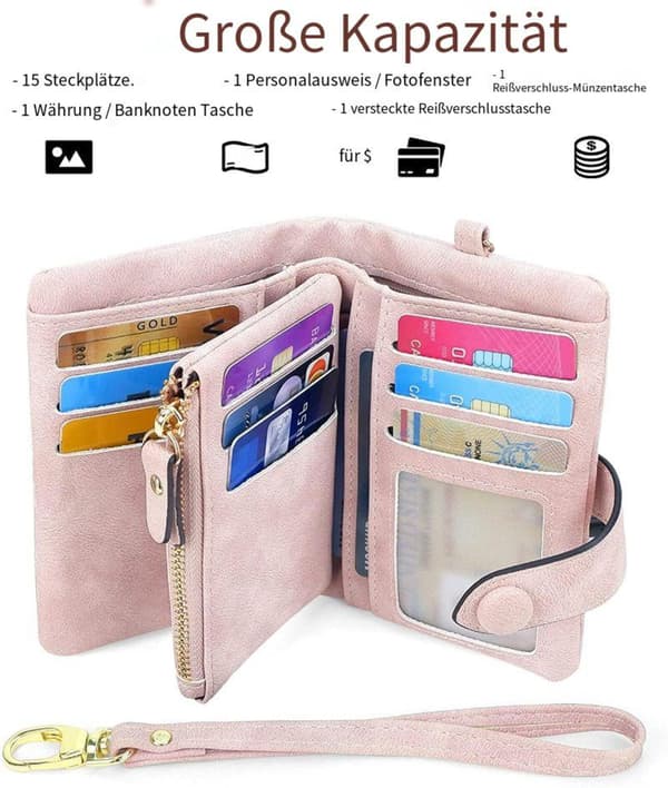 Pung Dame Kort RFID-beskyttelse Pung Læder Til Damer-Blød