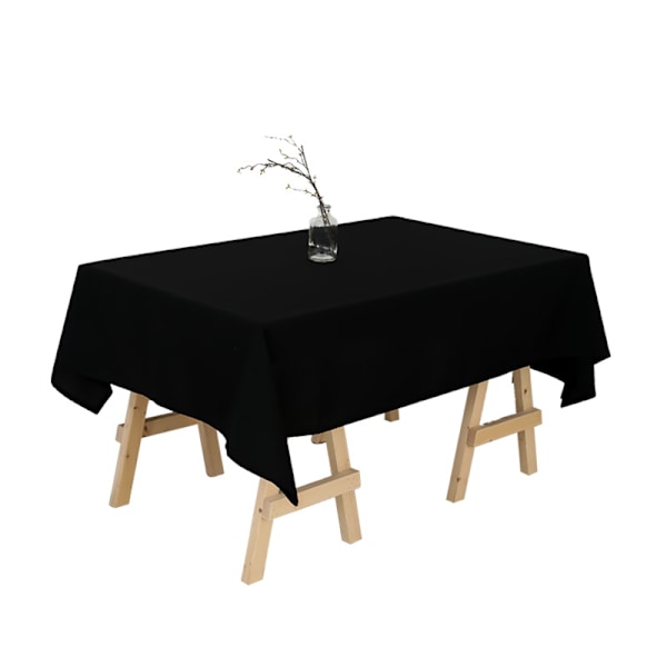 Svart Duk 152x213 cm Rektangulär Duk för 120 cm Bord