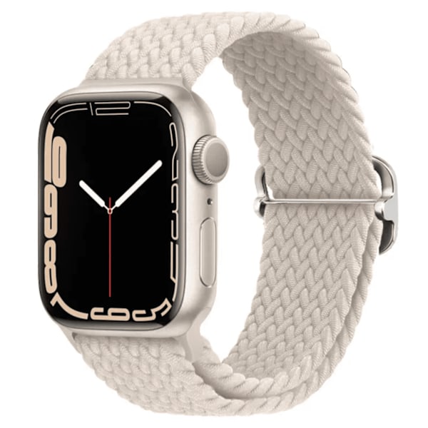 Apple Watch Armbånd Vævet 42mm / 44mm / 45mm / 49mm - Elastisk Armbånd White