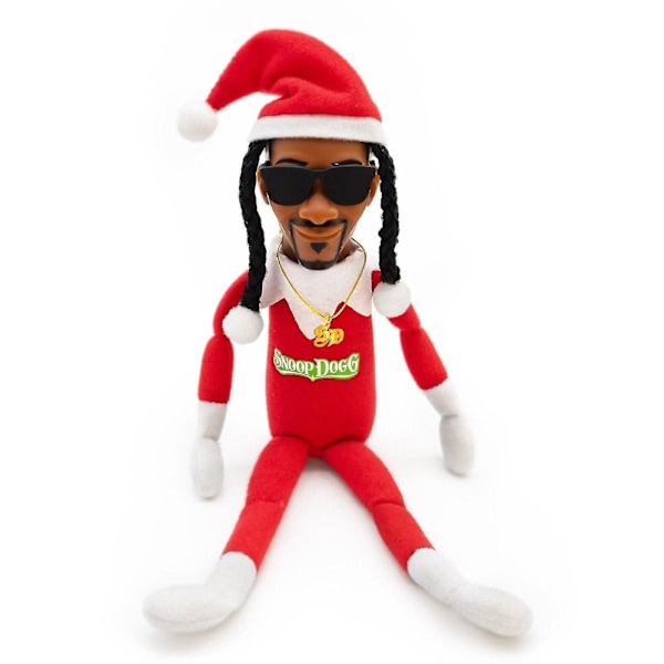 Snoop On A Stoop Joulupukki Nuken Musta Joulupukki Nuken 118 Tuumaa Käsintehty Hip Hop Nuken Pehmeät Lelut Lahjat Kotiin Puutarhaan Halloween  (FMY) Dog with gift box