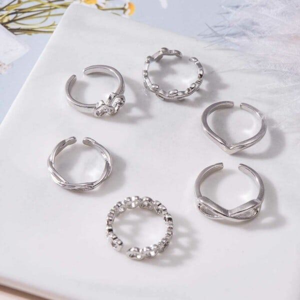12-pack Tåringar Justerbar Storlek - Silver silver