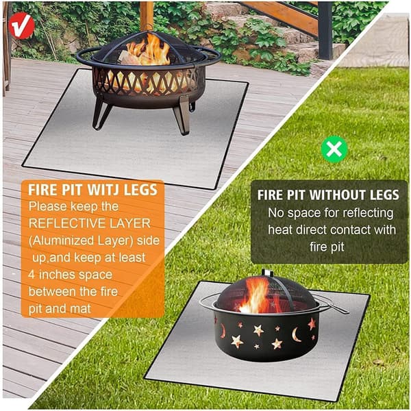 Grill Mat BBQ Fireproof Mat Grill Splash Guard Fireproof Heat Shield for Floor 127x97CM