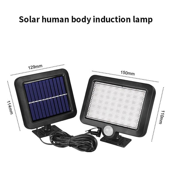 Udendørs solcellelamper, 56 LED solcellelampe udendørs med bevægelsessensor