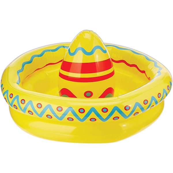 Uppblåsbar dryckeskylare med en diameter på cirka 50 cm, Mexiko, temafest, karneval, poolparty