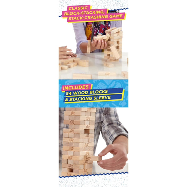 Klassiskt Jenga-spel, staplingsspel med träblock