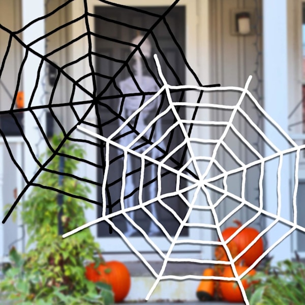 Halloween-festdekorationer, spindelvævsdekorationer, 1 sort uld c