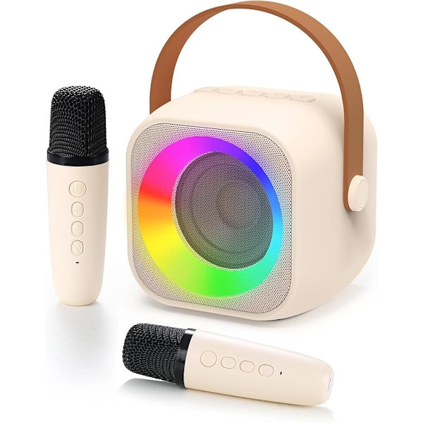 Karaokemaskin för Barn med 2 Mikrofoner & Bluetooth, Julklapp till Flickor 3-12 År