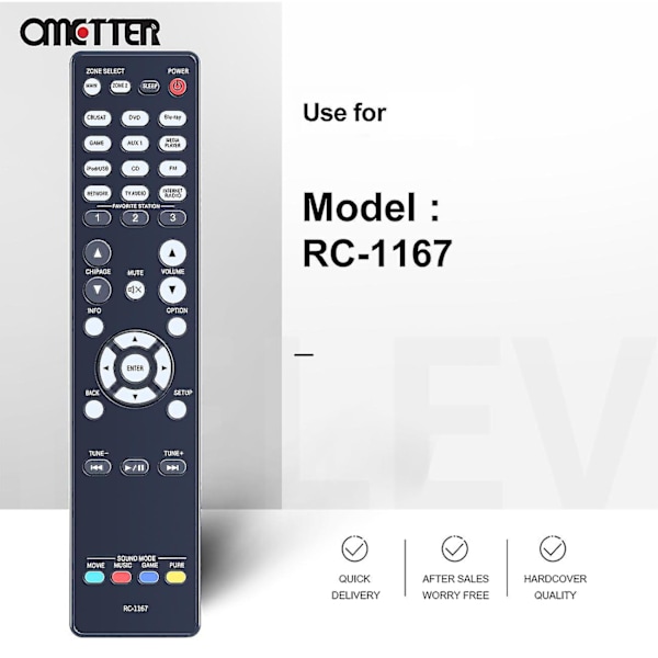 Rc-1167 for Denon Fjernkontroll Avr-1913 Avr-2113 Avr-2313 Av Mottaker System