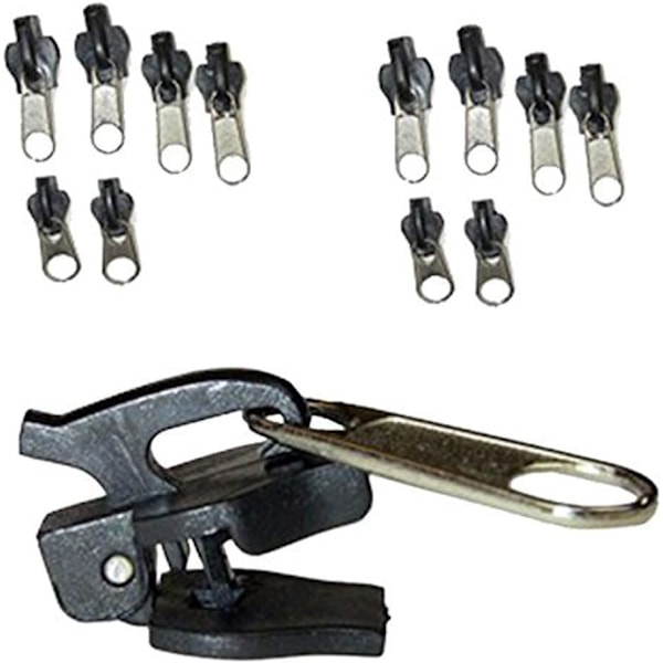 Clip-on lynlås, lynlåsreparationssæt, Zlideon lynlås, metal lynlås reparationssæt til tøj, taske, jakker, telte, bagage