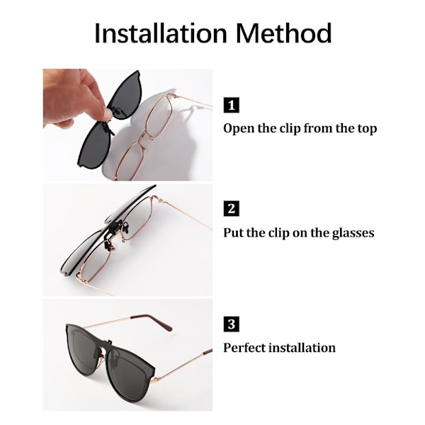 Polariserede Clip-on Solbriller Unisex Anti-blænding