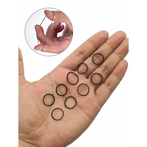 Mini gummibånd, bløde elastiske bånd, (1000 stk., sorte)