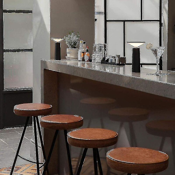 Trådløs bordslampe, oppladbart skrivebordslys med dimbar berøringskontroll, 3 farger, for innendørs/utendørs bruk, restaurant, bar - svart