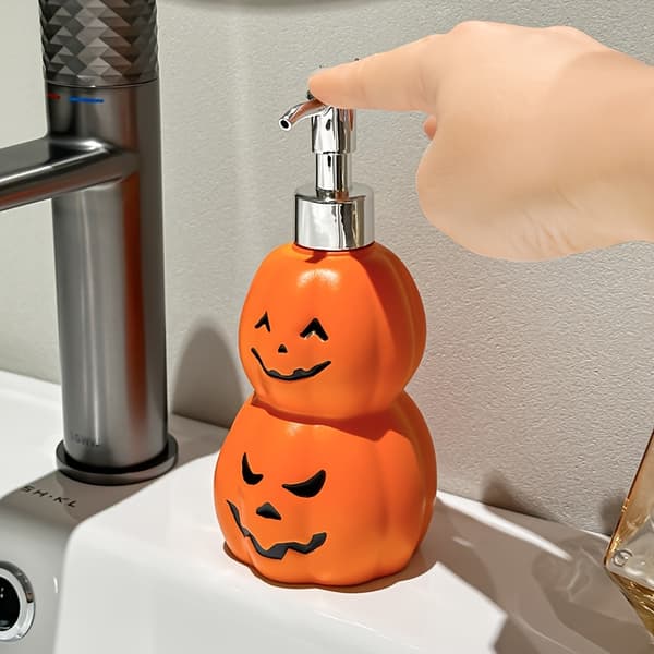 Halloween Græskar Sæbedispenser, Sød Jack-O'-Lantern Håndsæbepumpe til Badeværelse og Køkken JackO Soap Disp