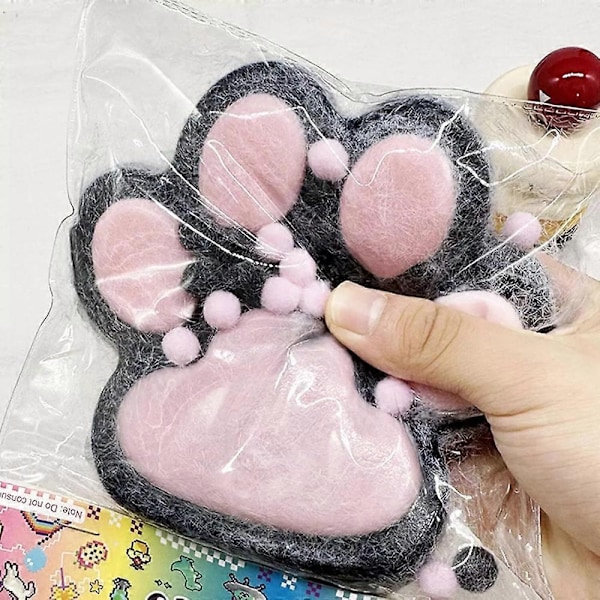 Håndlaget Taba Squishy Stor Katt, Jätte Paw Squishy for Voksne Barn - Perfekt pink