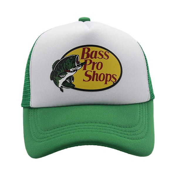 Bass Pro Shops Truckerkeps med Mesh - Herr och Dam One Size Fits All Snapback-stängning - Perfekt för Jakt & Fiske - Perfekt Grön Green