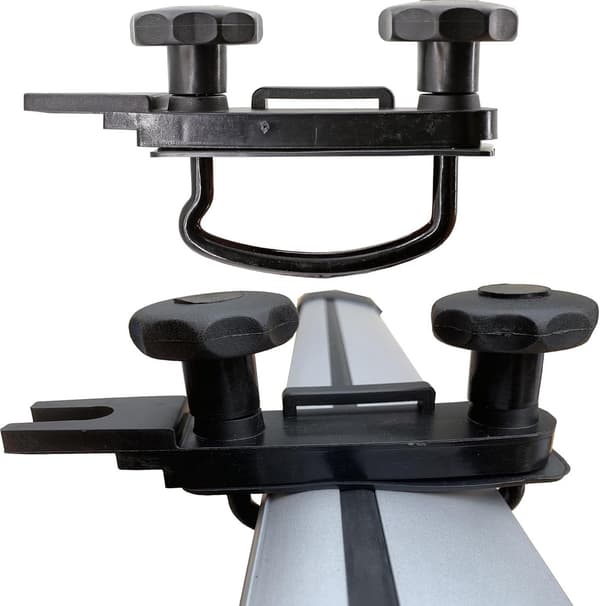 4-piece universal roof box U-bolt clamp - 83 mm inner width, equipped with 8 locking nuts and 2 straps