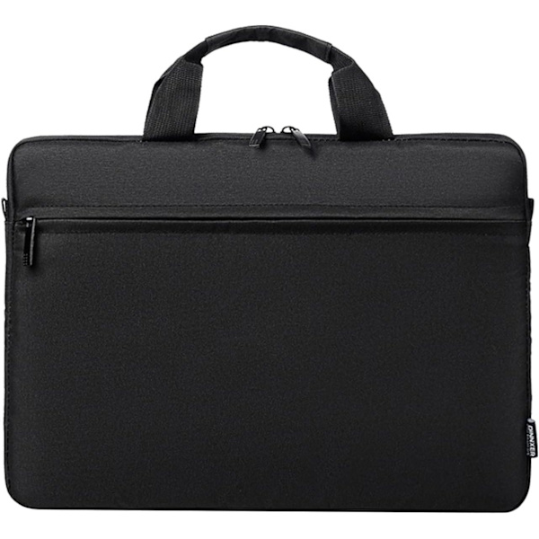 Klassisk laptopväska, smal portfölj, axelväska, vattenavvisande, skumvadderad, kollisionsskydd, 15,6 tum