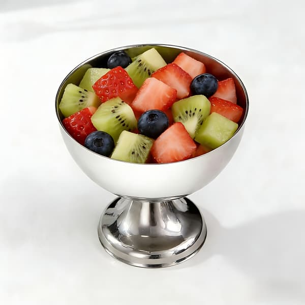 Dessertskåle i rustfrit stål med fod til is, budding og snacks 6pc cup set