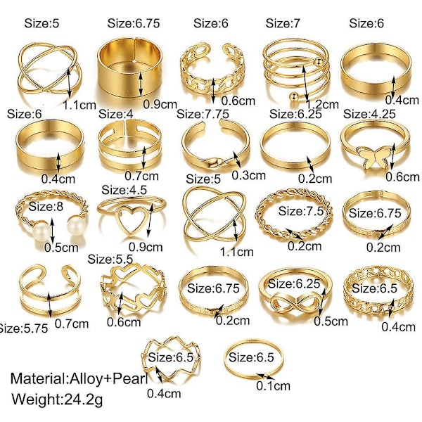 Copper Toe Rings for Women Open Toe Rings Adjustable Little Finger Ring 22 Pcs