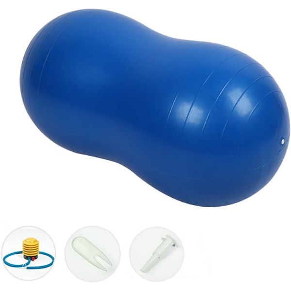 Jordnötsboll för barn, Anti-burst träningsboll, 90x45 cm Yogaboll med pump, Gym Quality Fitness Ball för graviditet Blue