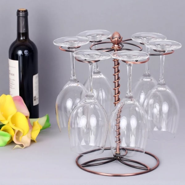 Vinglasställ för rödvinsglas, torkställ för glas, 6 vinglasställ, förvaringsställ, fristående vinglasställ