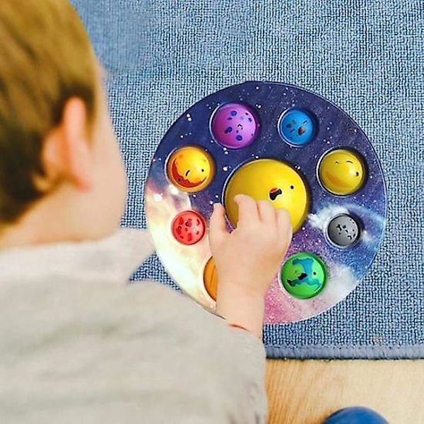 2 st Finger Press Bubble Leksaker - Solsystem Leksaker Bubble Planet Pop Stress Relief Gåva för Vuxna Barn