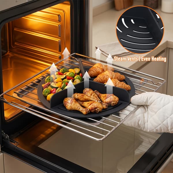 Silikon trekantseparator for tilbehør til airfryer-bolleforing Not provided Black