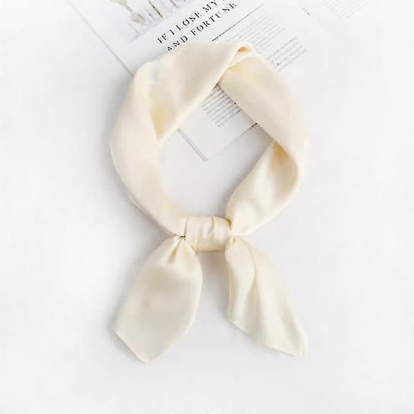Dammode Myk Stor Sateng Firkantet Chiffong Polyester Skjerfsett Hode Hals Multifunksjonell Ensfarget Tilgjengelig-lingling White