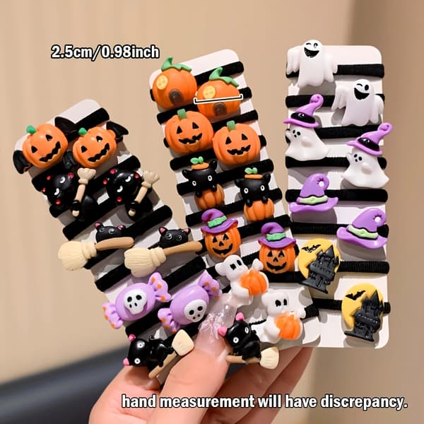 Halloweenhårband för flickor med pumpa- och häxhattsmönster, festpresenter Multi A (20pcs)