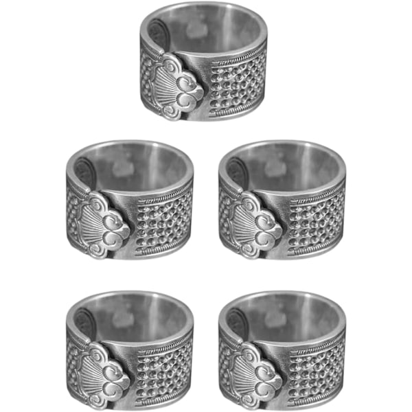 5 st Syfingerborg Syfingerborg Fingerskydd Legering Robust Fingertoppsfingerborg Fingerborg för Handsömnad för Handarbete Broderi