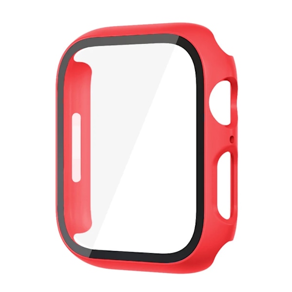 Glass+ Cover for Apple Watch case 9 8 7 6 SE 5 iWatch Tilbehør Skjermbeskytter Apple Watch Series 45mm 41mm 44mm 40mm 42mm 38mm rød ed ed 41mm series 7 8 9