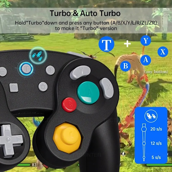Bluetooth Gamepad Trådlös GC-handkontroll För Switch Gamecube Kompatibel Med Nintendo Switch/Lite Handkontroll För PC Joystick