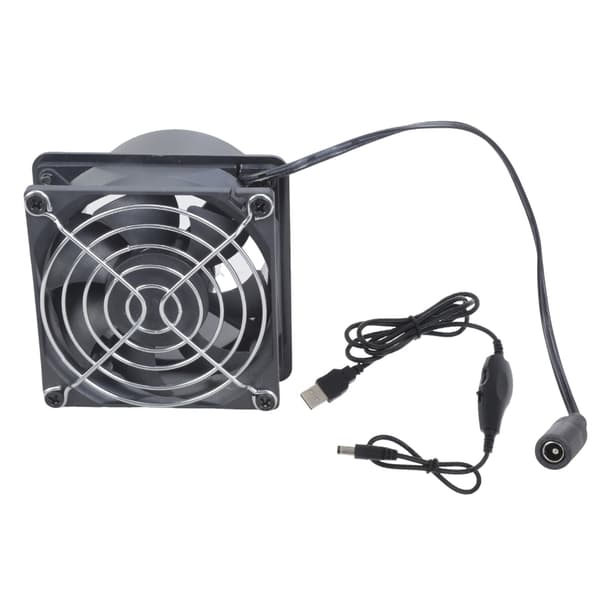 ABS-plast 8 cm kanalventilator med USB-hastighedsregulator til industrielle applikationer