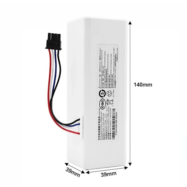 Ersättningsbatteri 14,4V litiumjon for Xiaomi Mijia 1C robotstøvsuger modell STYTJ01ZHM 12800mAh