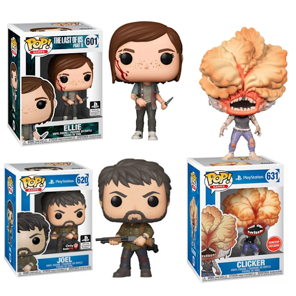 Funkopop The Last of Us Joel #620 Clicker #631 Ellie #601 Vinylfigurdockamodell Lekefigurer 631-withbox