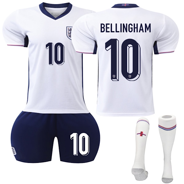 UEFA Euro 2024 England Hjemmefodboldtrøje nr. 10 Bellingham 24