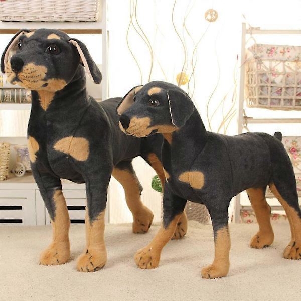 Livsliknande Plyschdjur Dobermann Pinscher, Realistiska Hundplyschleksaker-XF6-