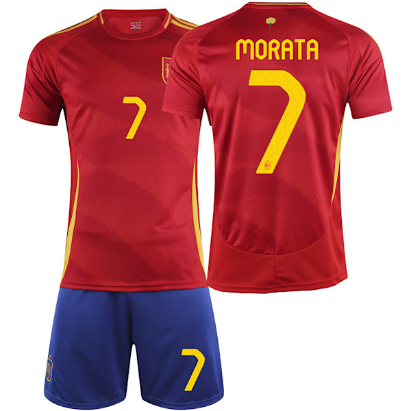 2024 Espanjan EM-paita nro 9 Gavi 26 Pedri 7 Morata 16 Rodri jalkapallopaita setti Ei sukkia koko 7 Ei sukkia koko 7 No socks size 7 28 yards