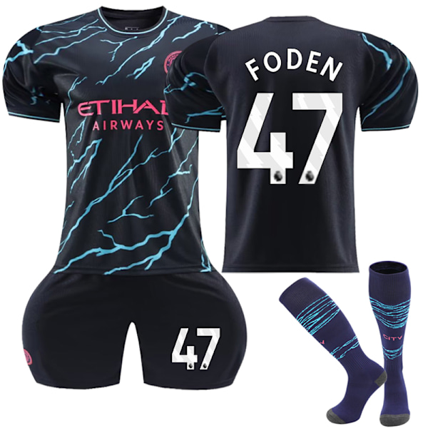 23-24 Manchester City borta barn fotbollströja nr 47 Foden NO.47