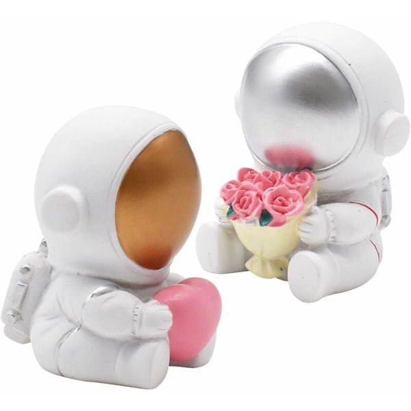 Resin Astronaut Triumph 2-delt figur Spaceman Statue Dekor Ornament Dekorationer til fødselsdagsfester