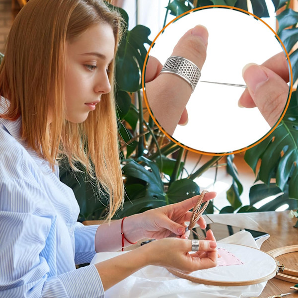5 st Syfingerborg Syfingerborg Fingerskydd Legering Robust Fingertoppsfingerborg Fingerborg för Handsömnad för Handarbete Broderi