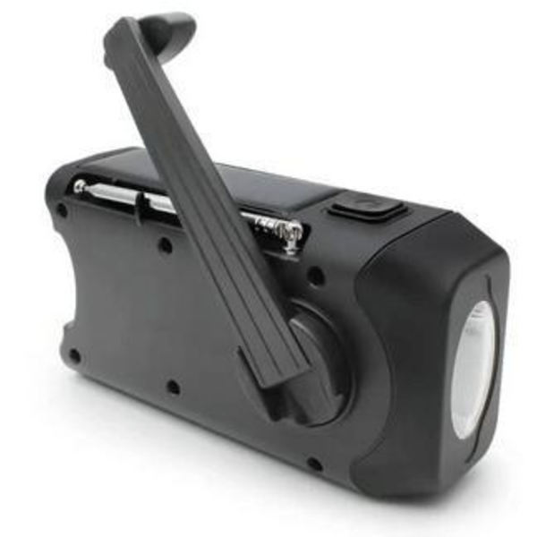 2-pack Svart och Röd Vevradio med Solceller, Ficklampa och 2000mAh Powerbank Nödradio -P2420- 250
