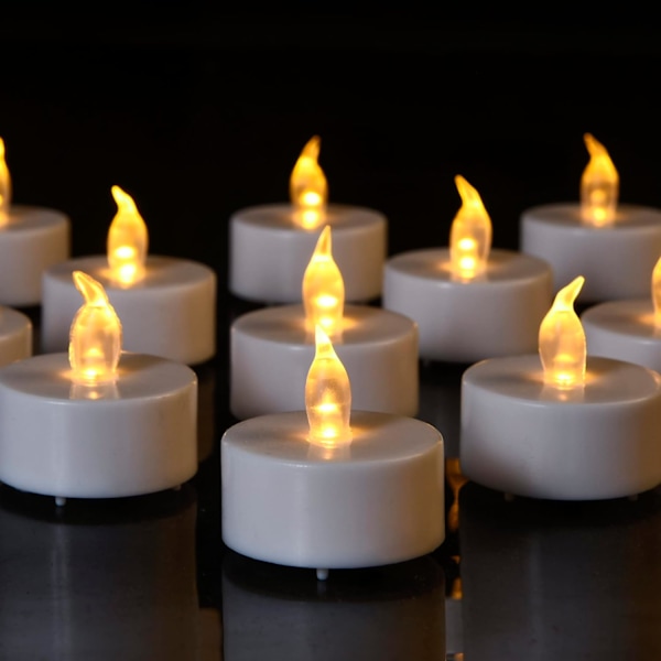 Set med 50 batteridrivna LED-lampor med flimrande låga, dekoration för