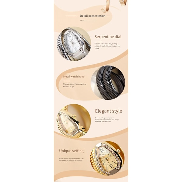 BIFANXI orm ur, dame mode armbåndsur, kreativt kvartsur silver, grön urtavla