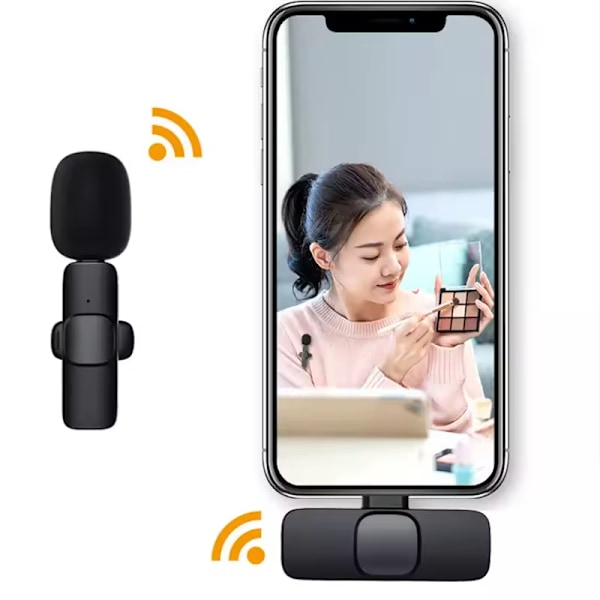 Lavalier Mini Mikrofon 2-pak Trådløs iPhone & Android Til YouTube TikTok Vlog